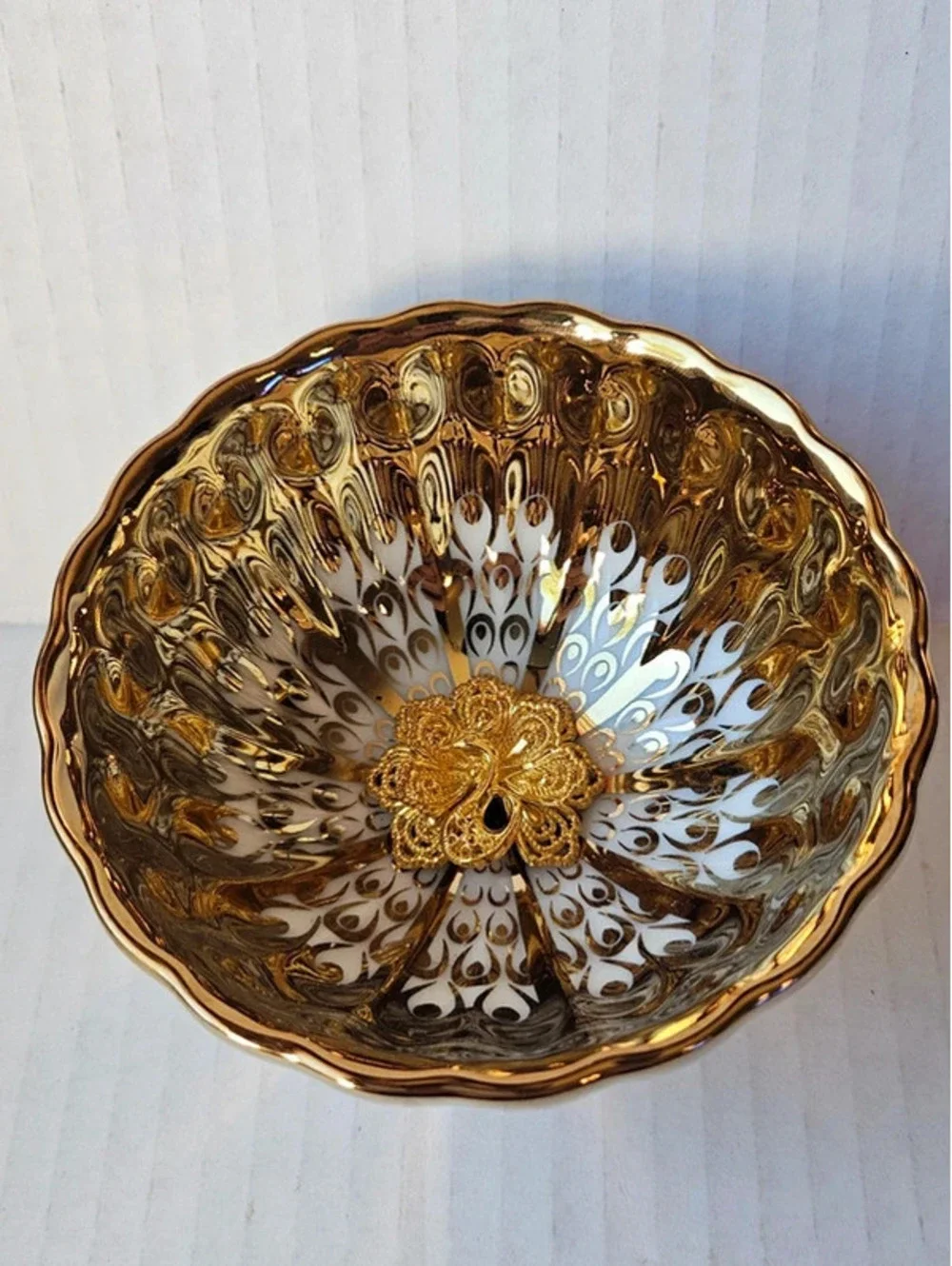 Handmade golden peacock Jianzhan tea cup luxury Chinese Tenmoku master cup